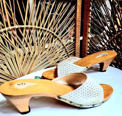 Vintage 70s / 80s Clog Mules Shoes - Yatva