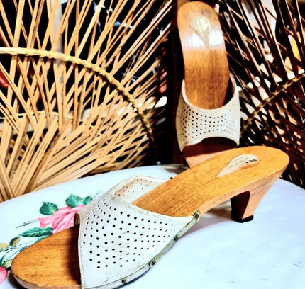 Vintage 70s / 80s Clog Mules Shoes - Yatva