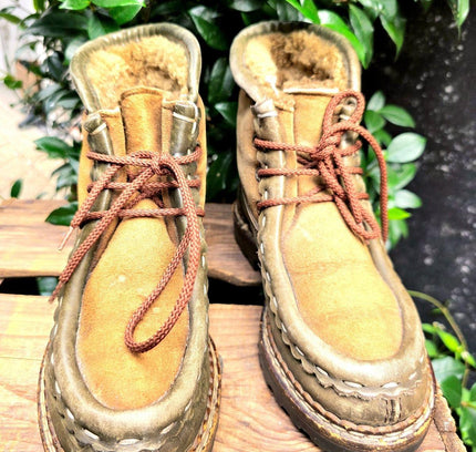 Vintage 70's / 80's Detroit Shearling Ankle Boots - Yatva
