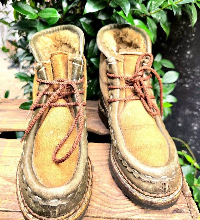 Vintage 70's / 80's Detroit Shearling Ankle Boots - Yatva