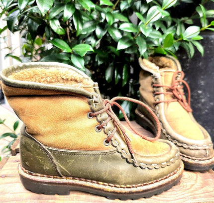 Vintage 70's / 80's Detroit Shearling Ankle Boots - Yatva