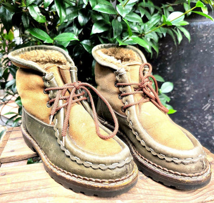 Vintage 70's / 80's Detroit Shearling Ankle Boots - Yatva
