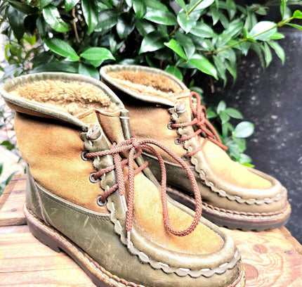 Vintage 70's / 80's Detroit Shearling Ankle Boots - Yatva