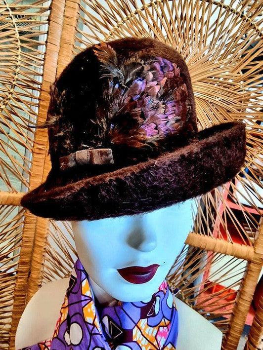 Vintage 70s / 80s Feather Hat - Yatva