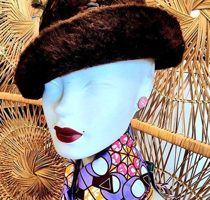 Vintage 70s / 80s Feather Hat - Yatva
