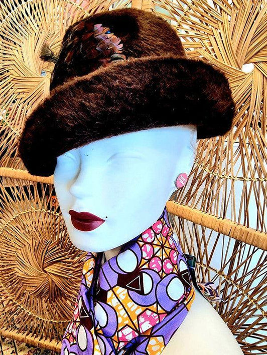 Vintage 70s / 80s Feather Hat - Yatva