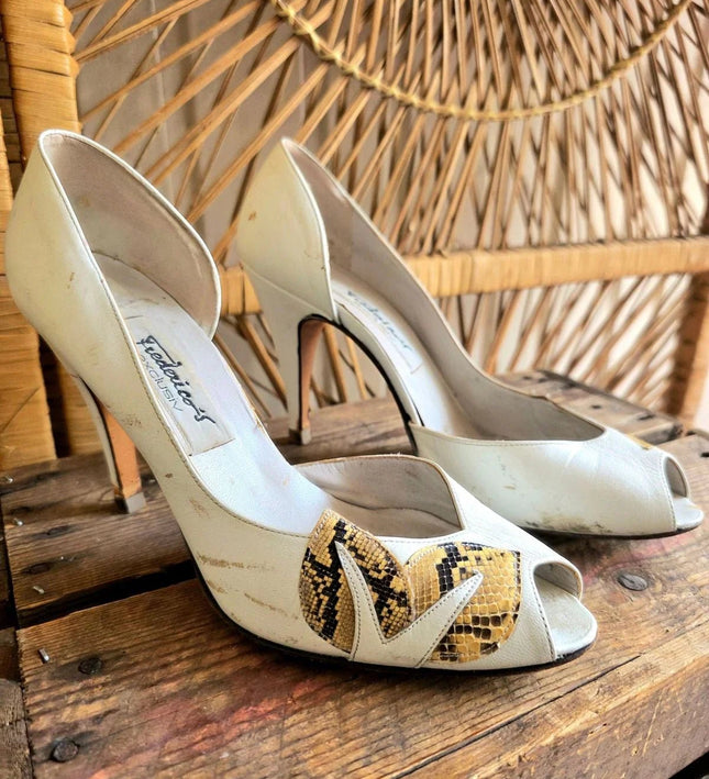 Vintage 70s / 80s Fredeico's exclusiv Peep Toe Shoes - Yatva