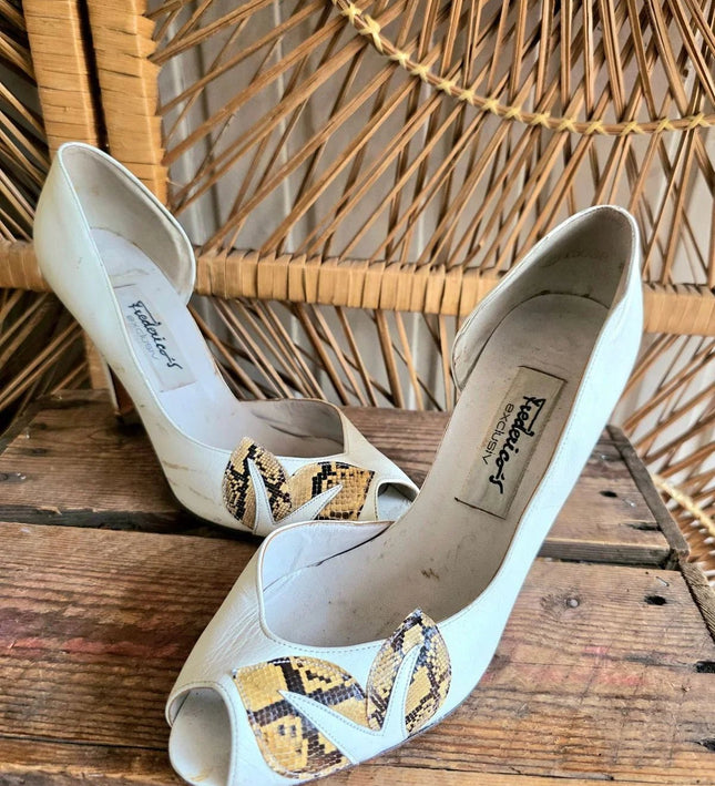Vintage 70s / 80s Fredeico's exclusiv Peep Toe Shoes - Yatva