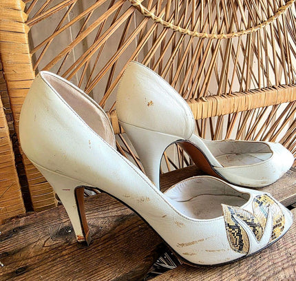 Vintage 70s / 80s Fredeico's exclusiv Peep Toe Shoes - Yatva