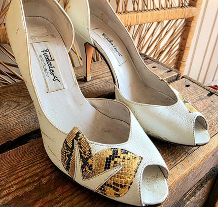 Vintage 70s / 80s Fredeico's exclusiv Peep Toe Shoes - Yatva