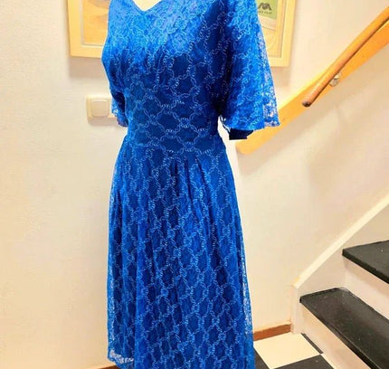 Vintage 70´s / 80´s Lace Flared Sleeves Dress. - Yatva