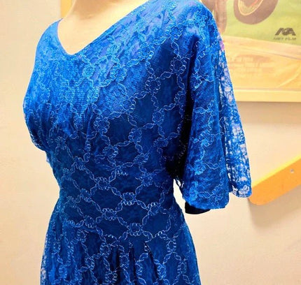 Vintage 70´s / 80´s Lace Flared Sleeves Dress. - Yatva