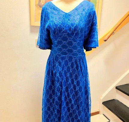 Vintage 70´s / 80´s Lace Flared Sleeves Dress. - Yatva