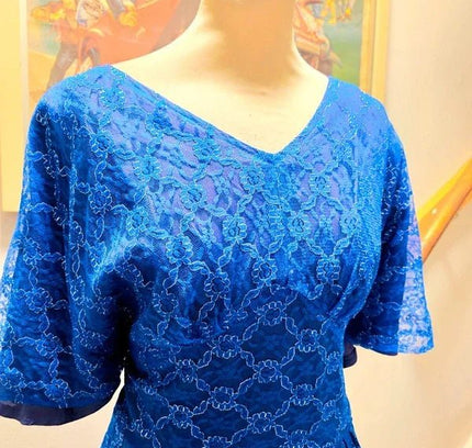 Vintage 70´s / 80´s Lace Flared Sleeves Dress. - Yatva