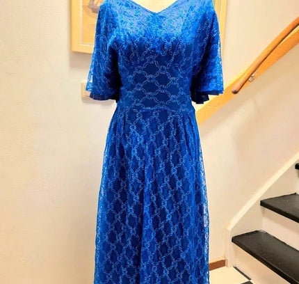 Vintage 70´s / 80´s Lace Flared Sleeves Dress. - Yatva