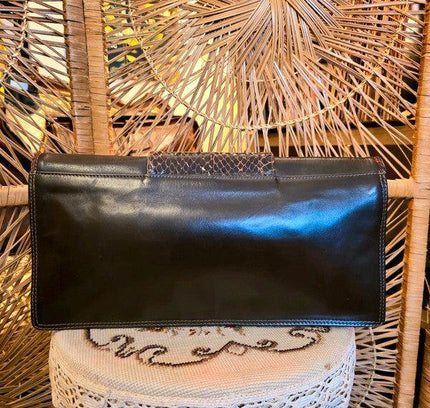 Vintage 70s / 80s Leather Clutch Bag - Yatva