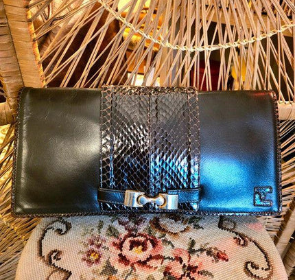 Vintage 70s / 80s Leather Clutch Bag - Yatva