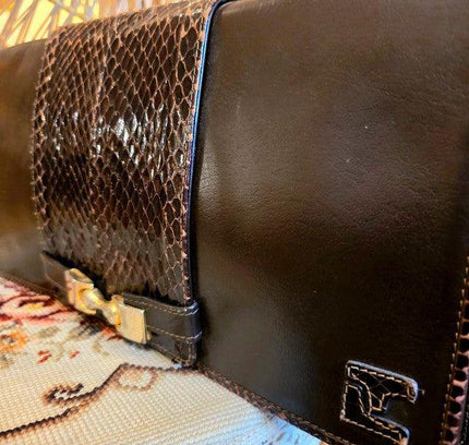 Vintage 70s / 80s Leather Clutch Bag - Yatva