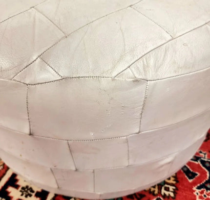 Vintage 70's /80s Leather Patchwork Pouf - Yatva