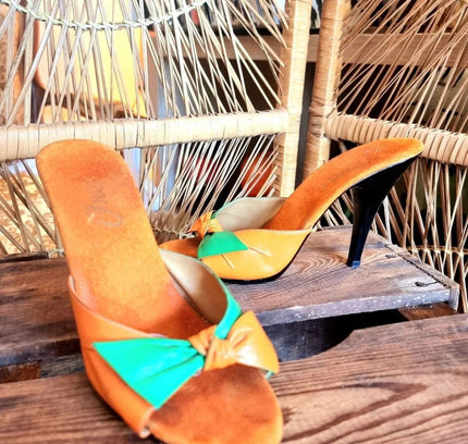 Vintage 70's / 80's O'Neill Slip On Heel Sandals - Yatva