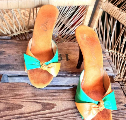 Vintage 70's / 80's O'Neill Slip On Heel Sandals - Yatva