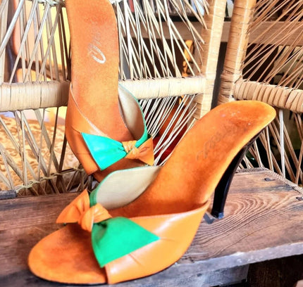 Vintage 70's / 80's O'Neill Slip On Heel Sandals - Yatva