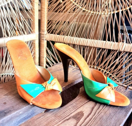 Vintage 70's / 80's O'Neill Slip On Heel Sandals - Yatva