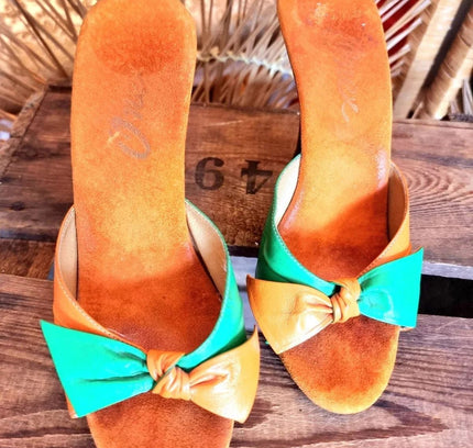 Vintage 70's / 80's O'Neill Slip On Heel Sandals - Yatva