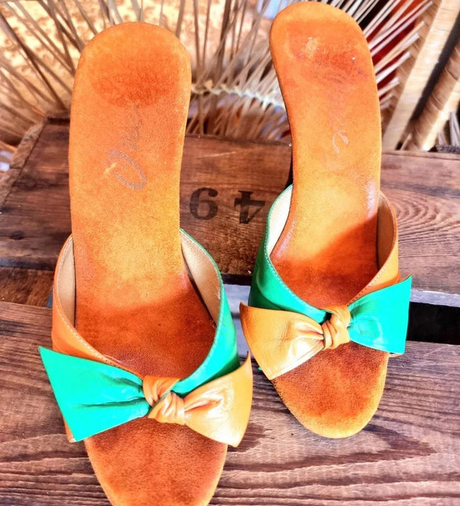 Vintage 70's / 80's O'Neill Slip On Heel Sandals - Yatva