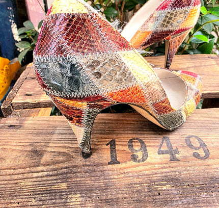 Vintage 70´s / 80´s Snakeskin Saint Tropez Leather Heel Shoes - Yatva