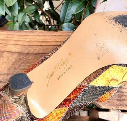 Vintage 70´s / 80´s Snakeskin Saint Tropez Leather Heel Shoes - Yatva