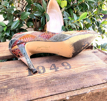 Vintage 70´s / 80´s Snakeskin Saint Tropez Leather Heel Shoes - Yatva