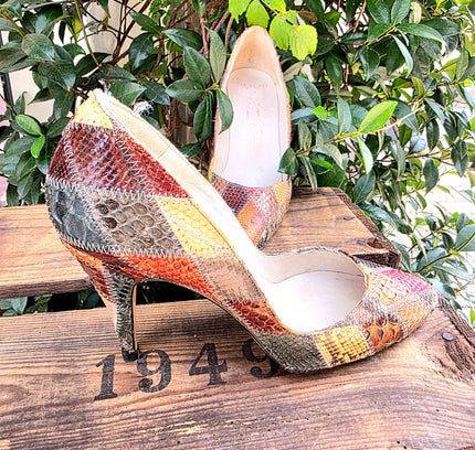 Vintage 70´s / 80´s Snakeskin Saint Tropez Leather Heel Shoes - Yatva