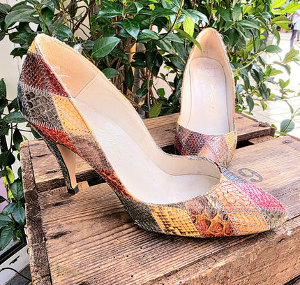 Vintage 70´s / 80´s Snakeskin Saint Tropez Leather Heel Shoes - Yatva