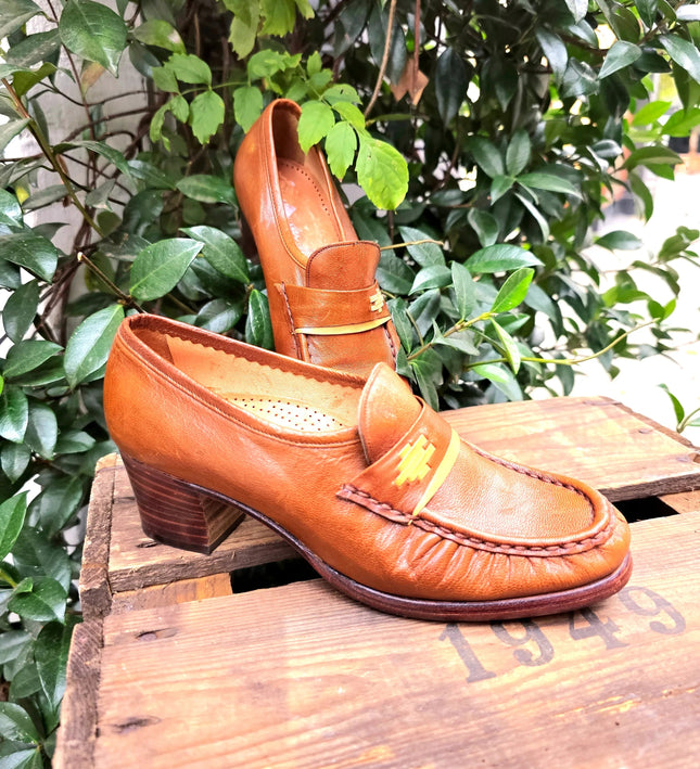 Vintage 70's / 80's V.D. Hammen Brogue Mocassin Shoes - Yatva