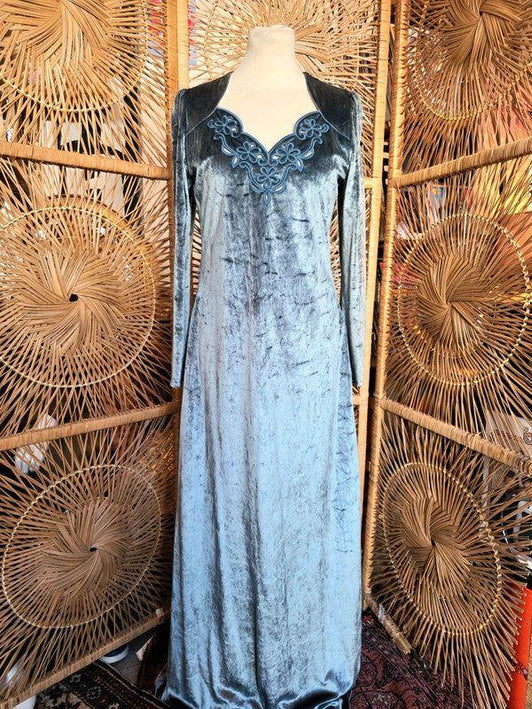 Vintage 70s /80s Vera Mont Velvet Style Maxi Dress - Yatva