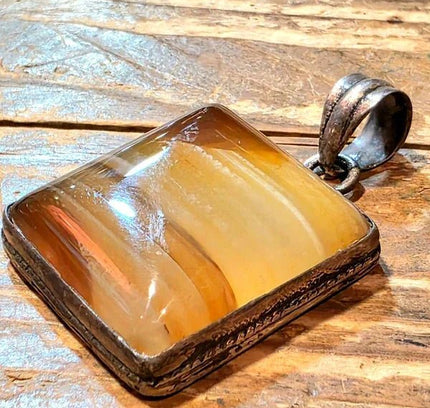 Vintage 70's Agate Pendant - Yatva