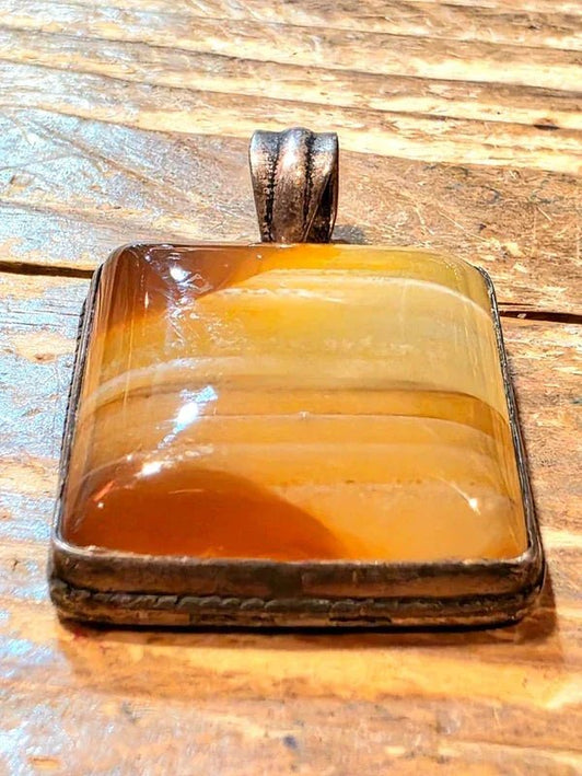 Vintage 70's Agate Pendant - Yatva