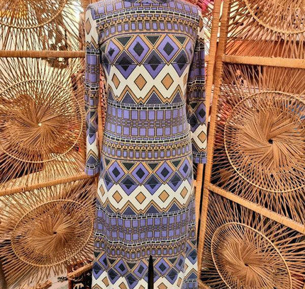 Vintage 70's Art Deco Style Maxi Dress - Yatva