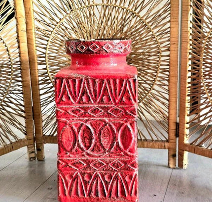 Vintage 70s Bay Keramik Floor Ceramic Vase By Bodo Mans (West Germany ) - Yatva
