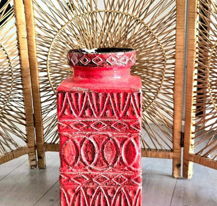 Vintage 70s Bay Keramik Floor Ceramic Vase By Bodo Mans (West Germany ) - Yatva