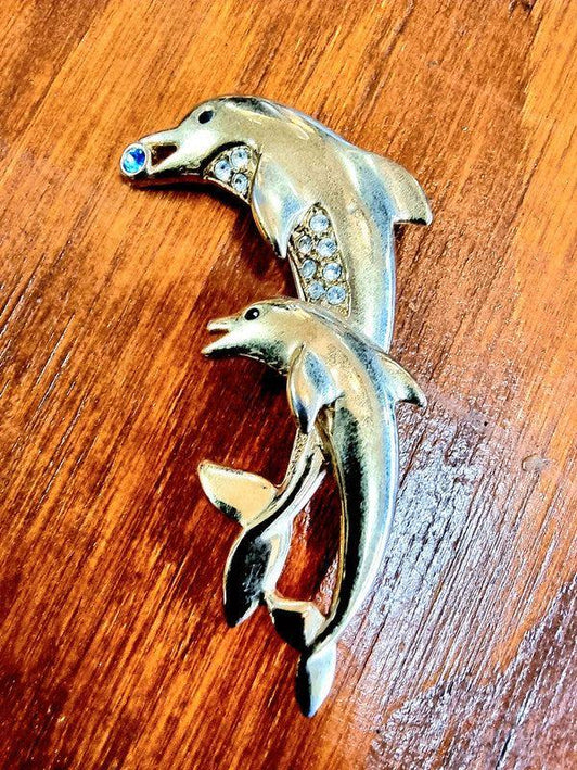 Vintage 70's Beatrix Dolphin Brooch - Yatva