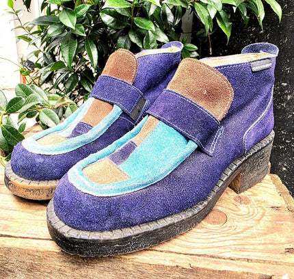 Vintage 70's Chevignon Patchwork Ankle Boots - Yatva