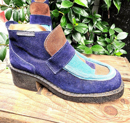 Vintage 70's Chevignon Patchwork Ankle Boots - Yatva