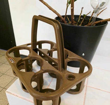 Vintage 70s Curver 6 - Bottle Carrier – Retro Brown - Yatva