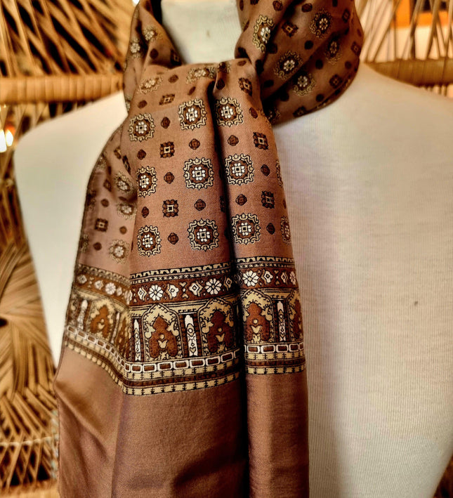 Vintage 70's Double Face Silk Scarf - Yatva