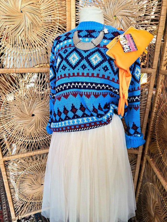 Vintage 70's Fair Isle Knit Sweater - Yatva