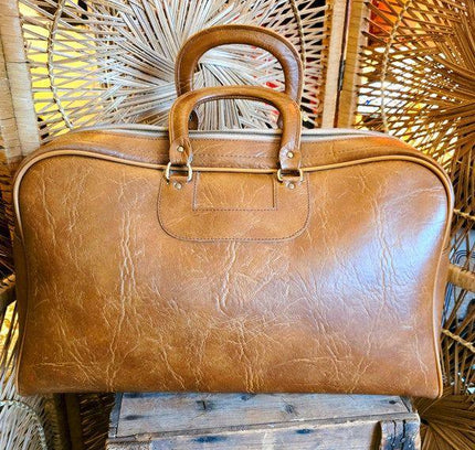 Vintage 70's Faux Leather Duffle Bag - Yatva