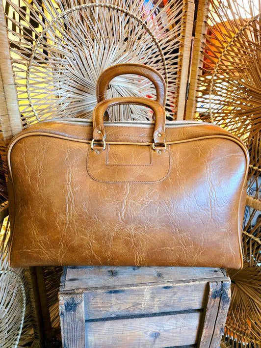Vintage 70's Faux Leather Duffle Bag - Yatva