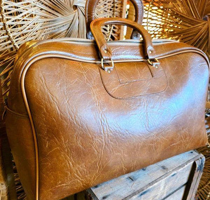 Vintage 70's Faux Leather Duffle Bag - Yatva